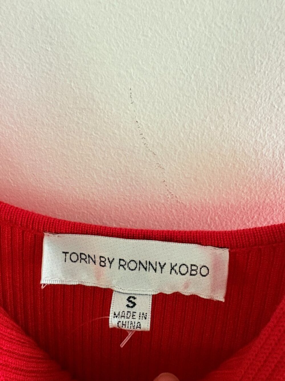Torn By Ronny Kobo Monica Midi Dress Ribbed Poplin Crimson Red NWOT Size Small - Picture 8 of 10